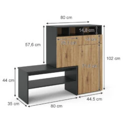 Schuhschrank "Selena" Anthrazit/Eiche 125 X 102 Cm Vicco -Vicco m5214 03 ol