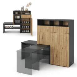 Schuhschrank "Selena" Anthrazit/Eiche 125 X 102 Cm Vicco -Vicco m5214 08 ol