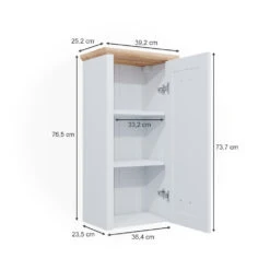 Badschrank "Nino" Weiß/Artisan-Eiche 39.2 X 76.5 Cm Vicco -Vicco m5217 03 ol