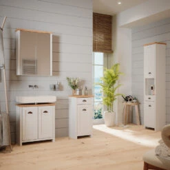 Midischrank "Nino" Weiß/Artisan-Eiche 39.2 X 79 Cm Vicco -Vicco m5220 04 ol