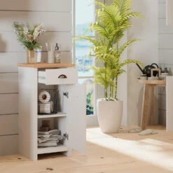 Midischrank "Nino" Weiß/Artisan-Eiche 39.2 X 79 Cm Vicco -Vicco m5220 05 ol