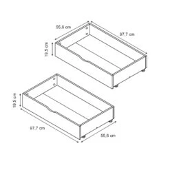 Rollschublade "Everest" Weiß 98 X 56 Cm 2er Set Vitalispa -Vicco m5221 03 ol