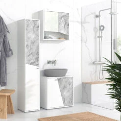 Badschrank "Irida" Weiß/Marmor Hochschrank 30x162 Cm Livinity 12 Badschrank "Irida" Weiß/Marmor Hochschrank 30x162 Cm Livinity -Vicco m5223 04 ol