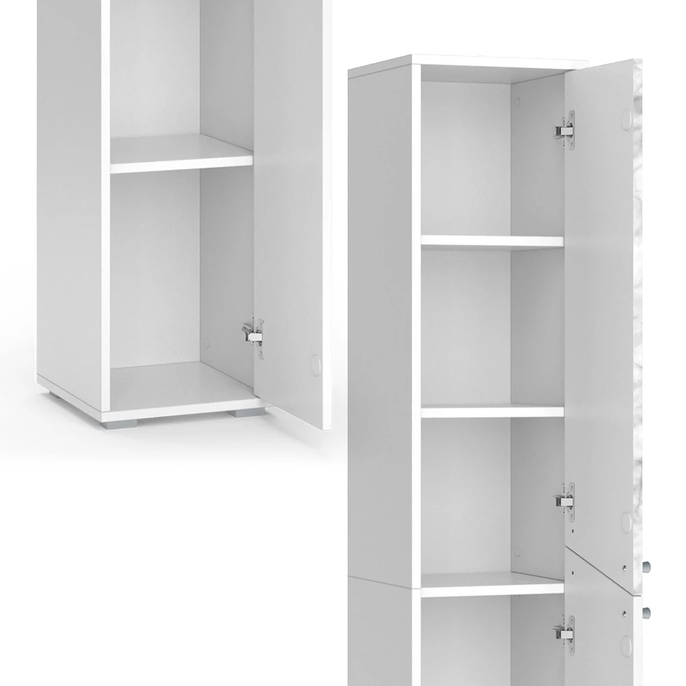 Badschrank "Irida" Weiß/Marmor Hochschrank 30x162 Cm Livinity 8 Badschrank "Irida" Weiß/Marmor Hochschrank 30x162 Cm Livinity – Bild 6