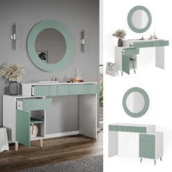 Schminktisch "Arles" Grün/Weiß 120 Cm Vicco 11 Schminktisch "Arles" Grün/Weiß 120 Cm Vicco -Vicco m5229 02 ol