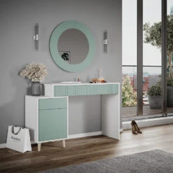Schminktisch "Arles" Grün/Weiß 120 Cm Vicco 13 Schminktisch "Arles" Grün/Weiß 120 Cm Vicco -Vicco m5229 04 ol