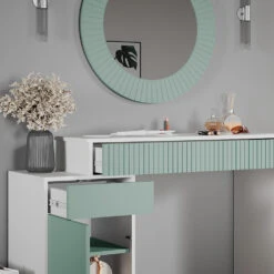 Schminktisch "Arles" Grün/Weiß 120 Cm Vicco 14 Schminktisch "Arles" Grün/Weiß 120 Cm Vicco -Vicco m5229 05 ol