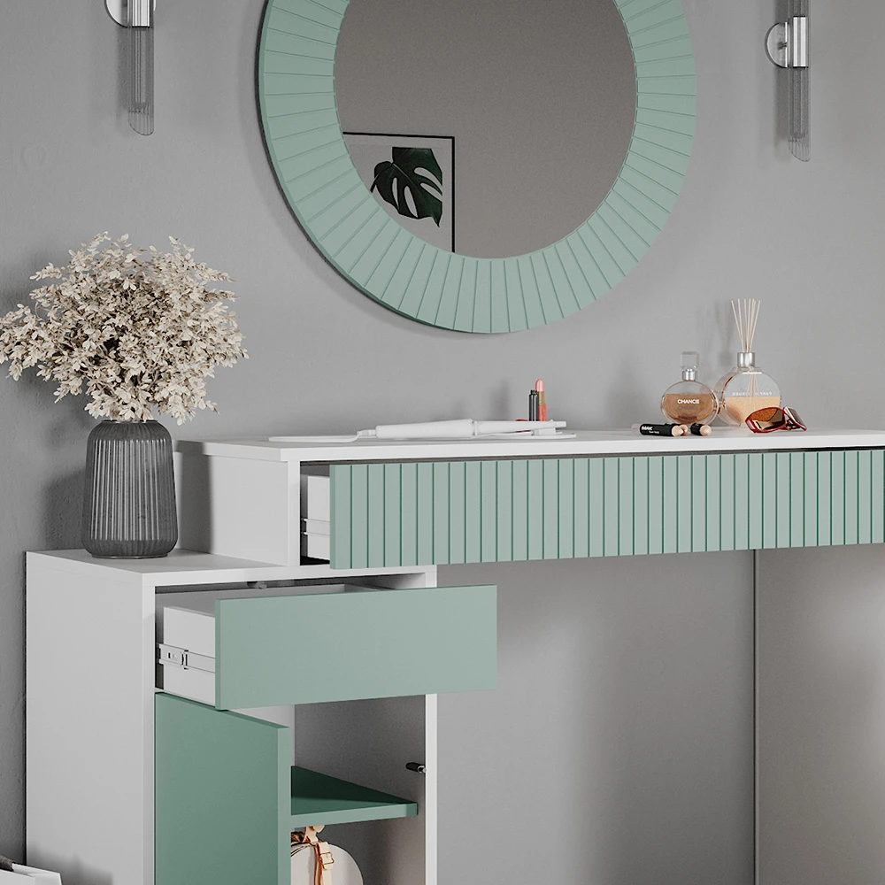 Schminktisch "Arles" Grün/Weiß 120 Cm Vicco 7 Schminktisch "Arles" Grün/Weiß 120 Cm Vicco – Bild 5