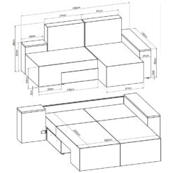 Sofa L Form Grau 160 X 240 Cm Linke Ecke Vitalispa -Vicco m522 03 ol