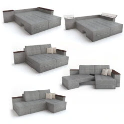Sofa L Form Grau 160 X 240 Cm Linke Ecke Vitalispa -Vicco m522 07 ol