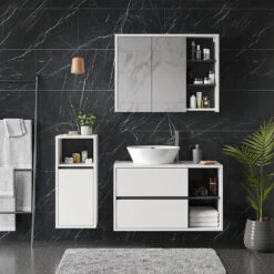 Midischrank "Viola" Weiß/Anthrazit 38 X 80 Cm Vicco -Vicco m5231 04 ol