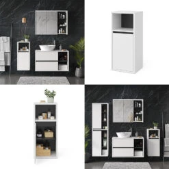 Midischrank "Viola" Weiß/Anthrazit 38 X 80 Cm Vicco -Vicco m5231 08 ol