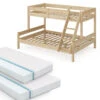 Etagenbett "Everest" Naturholz 140x200 / 90x200 Cm Mit 2 Matratzen Vitalispa -Vicco m5232 matr 01 ol