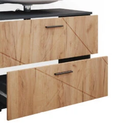 Badmöbel Set "Irma" Anthrazit/Eiche 2 Teile, Unterschrank 80 Cm Vicco -Vicco m5244 06 ol