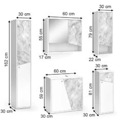 Badmöbel Set "Irida" Weiß/Marmor 5 Teile Vicco 12 Badmöbel Set "Irida" Weiß/Marmor 5 Teile Vicco -Vicco m5253 03 ol