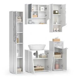 Badmöbel Set "Irida" Weiß/Marmor 5 Teile Vicco 17 Badmöbel Set "Irida" Weiß/Marmor 5 Teile Vicco -Vicco m5253 08 ol