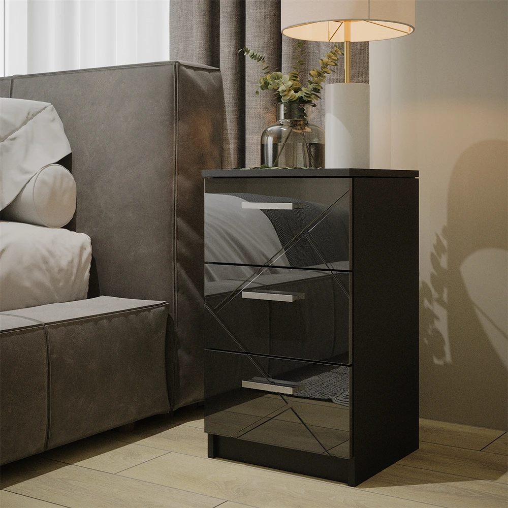 Nachttisch "Irma" Schwarz Hochglanz 37.6 X 66 Cm Vicco 6 Nachttisch "Irma" Schwarz Hochglanz 37.6 X 66 Cm Vicco – Bild 4