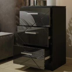 Nachttisch "Irma" Schwarz Hochglanz 37.6 X 66 Cm Vicco 14 Nachttisch "Irma" Schwarz Hochglanz 37.6 X 66 Cm Vicco -Vicco m5255 05 ol