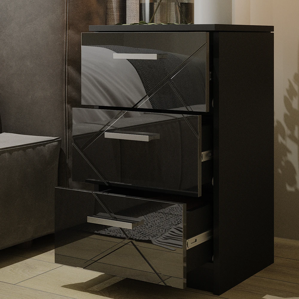 Nachttisch "Irma" Schwarz Hochglanz 37.6 X 66 Cm Vicco 7 Nachttisch "Irma" Schwarz Hochglanz 37.6 X 66 Cm Vicco – Bild 5