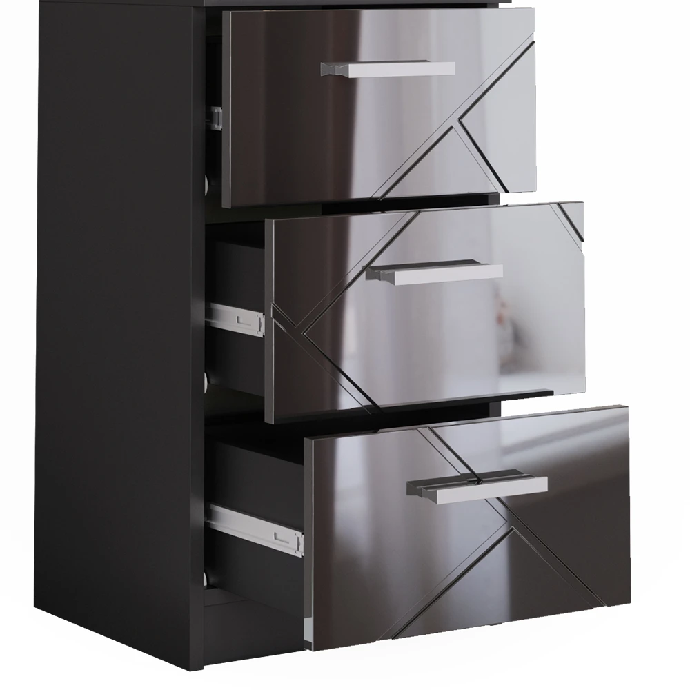 Nachttisch "Irma" Schwarz Hochglanz 37.6 X 66 Cm Vicco 8 Nachttisch "Irma" Schwarz Hochglanz 37.6 X 66 Cm Vicco – Bild 6