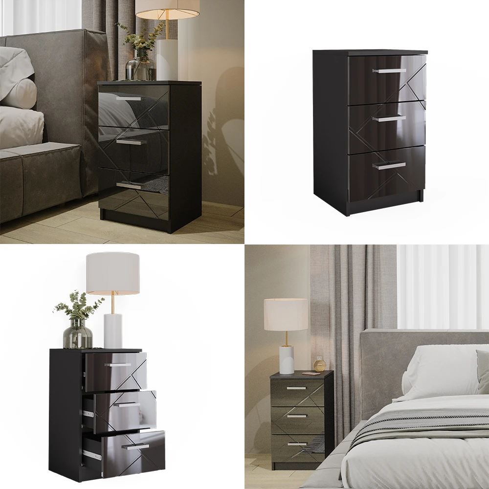 Nachttisch "Irma" Schwarz Hochglanz 37.6 X 66 Cm Vicco 10 Nachttisch "Irma" Schwarz Hochglanz 37.6 X 66 Cm Vicco – Bild 8