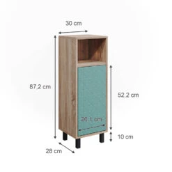 Midischrank "Agasta" Mintgrün/Sonoma 30 X 87.2 Cm Vicco -Vicco m5263 03 ol