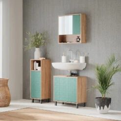 Midischrank "Agasta" Mintgrün/Sonoma 30 X 87.2 Cm Vicco -Vicco m5263 04 ol