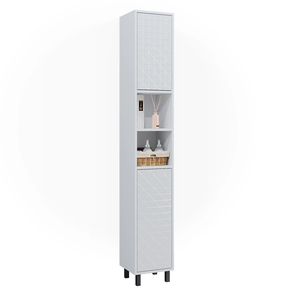 Badschrank "Agasta" Weiß Hochglanz 30 X 190.3 Cm Vicco 9 Badschrank "Agasta" Weiß Hochglanz 30 X 190.3 Cm Vicco – Bild 7