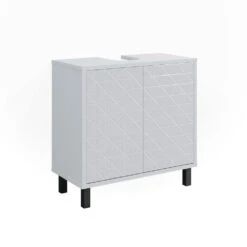 Waschbeckenunterschrank "Agasta" Weiß Hochglanz 56.2 X 57.1 Cm Vicco