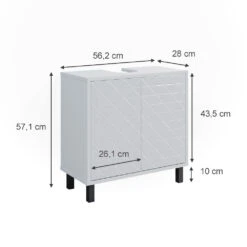 Waschbeckenunterschrank "Agasta" Weiß Hochglanz 56.2 X 57.1 Cm Vicco 11 Waschbeckenunterschrank "Agasta" Weiß Hochglanz 56.2 X 57.1 Cm Vicco -Vicco m5266 03 ol