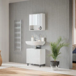 Waschbeckenunterschrank "Agasta" Weiß Hochglanz 56.2 X 57.1 Cm Vicco 12 Waschbeckenunterschrank "Agasta" Weiß Hochglanz 56.2 X 57.1 Cm Vicco -Vicco m5266 04 ol