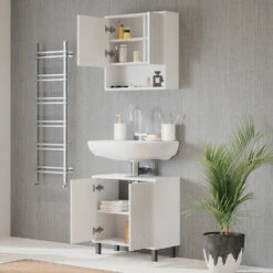 Waschbeckenunterschrank "Agasta" Weiß Hochglanz 56.2 X 57.1 Cm Vicco 13 Waschbeckenunterschrank "Agasta" Weiß Hochglanz 56.2 X 57.1 Cm Vicco -Vicco m5266 05 ol