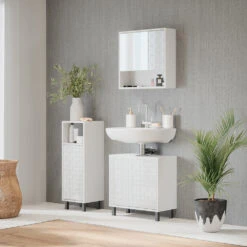 Midischrank "Agasta" Weiß Hochglanz 30 X 87.2 Cm Vicco -Vicco m5268 04 ol