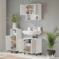 Midischrank "Agasta" Weiß Hochglanz 30 X 87.2 Cm Vicco -Vicco m5268 05 ol