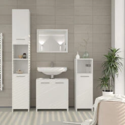 Badmöbel Set "Kiko" Weiß 3 Teile Vicco -Vicco m532 04 ol