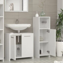 Badmöbel Set "Kiko" Weiß 3 Teile Vicco -Vicco m532 05 ol