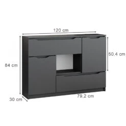 Sideboard "Ruben" Anthrazit 120 X 84 Cm Vicco -Vicco m5330 03 ol