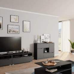 Sideboard "Ruben" Anthrazit 120 X 84 Cm Vicco -Vicco m5330 04 ol