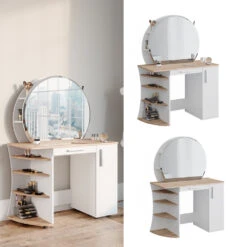 Schminktisch "Almina" Sonoma/Weiß 100 Cm Vicco 10 Schminktisch "Almina" Sonoma/Weiß 100 Cm Vicco -Vicco m5331 02 ol