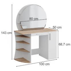 Schminktisch "Almina" Sonoma/Weiß 100 Cm Vicco 11 Schminktisch "Almina" Sonoma/Weiß 100 Cm Vicco -Vicco m5331 03 ol