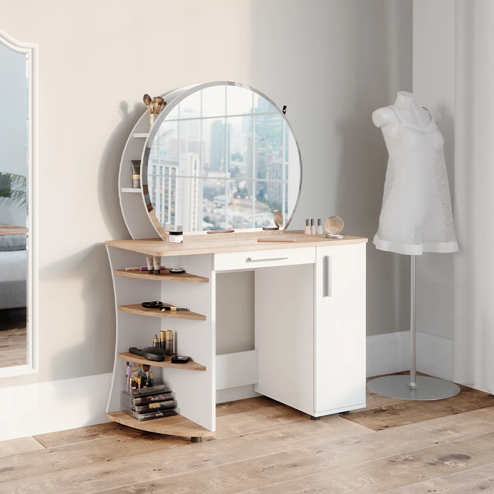Schminktisch "Almina" Sonoma/Weiß 100 Cm Vicco 6 Schminktisch "Almina" Sonoma/Weiß 100 Cm Vicco – Bild 4