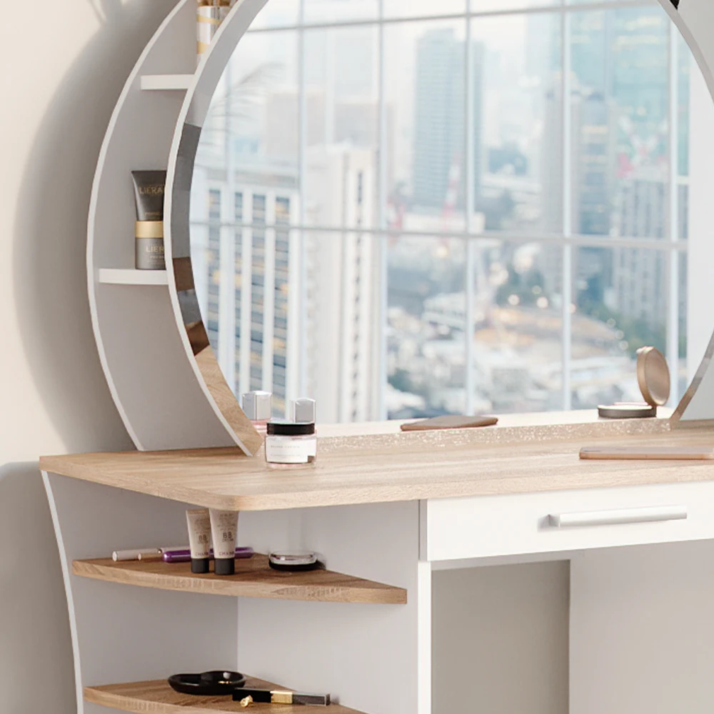 Schminktisch "Almina" Sonoma/Weiß 100 Cm Vicco 7 Schminktisch "Almina" Sonoma/Weiß 100 Cm Vicco – Bild 5