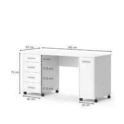 Schreibtisch "Verona" Weiß 148 X 60 Cm Vicco -Vicco m5332 03 ol