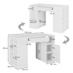Schreibtisch "Victoria" Weiß 135.2 X 68 Cm Vicco -Vicco m5334 03 new ol