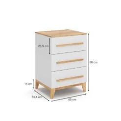 Sideboard "Malia" Weiß/Eiche 60 X 88 Cm Vitalispa 11 Sideboard "Malia" Weiß/Eiche 60 X 88 Cm Vitalispa -Vicco m5365 03 ol