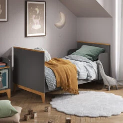 Kinderbett "Malia" Grau/Eiche 80x160 Cm Vitalispa -Vicco m5367 04 ol