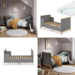 Kinderbett "Malia" Grau/Eiche 80x160 Cm Mit Matratze Vitalispa 17 Kinderbett "Malia" Grau/Eiche 80x160 Cm Mit Matratze Vitalispa -Vicco m5367 08 mat ol