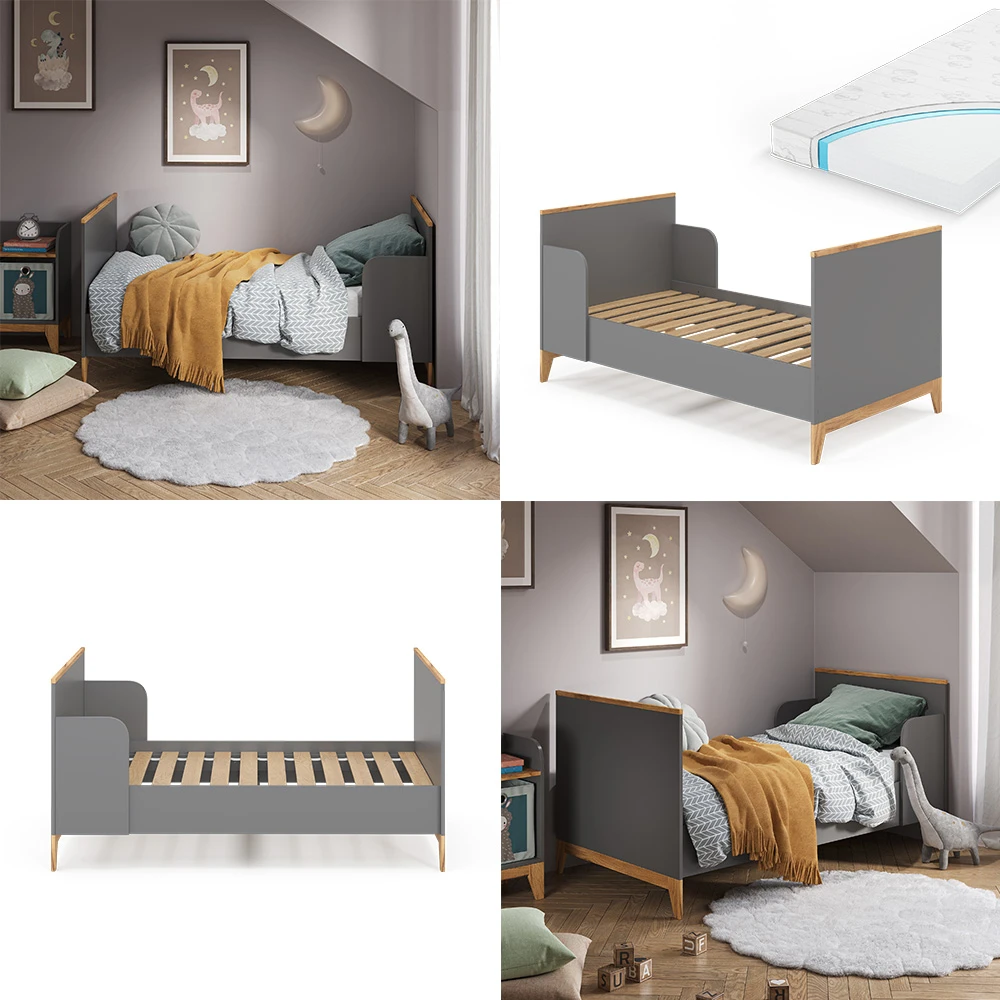 Kinderbett "Malia" Grau/Eiche 80x160 Cm Mit Matratze Vitalispa 10 Kinderbett "Malia" Grau/Eiche 80x160 Cm Mit Matratze Vitalispa – Bild 8