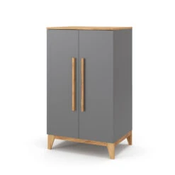 Kinderkleiderschrank "Malia" Grau/Eiche 70 X 120 Cm Vitalispa