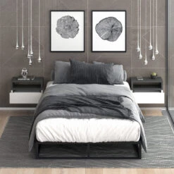 Nachttisch "Urbano" Anthrazit/Weiß 45 X 28 Cm Vicco -Vicco m5436 2er set 04 ol